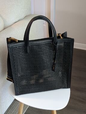 Ted Baker Black Geometrical Leather Tote